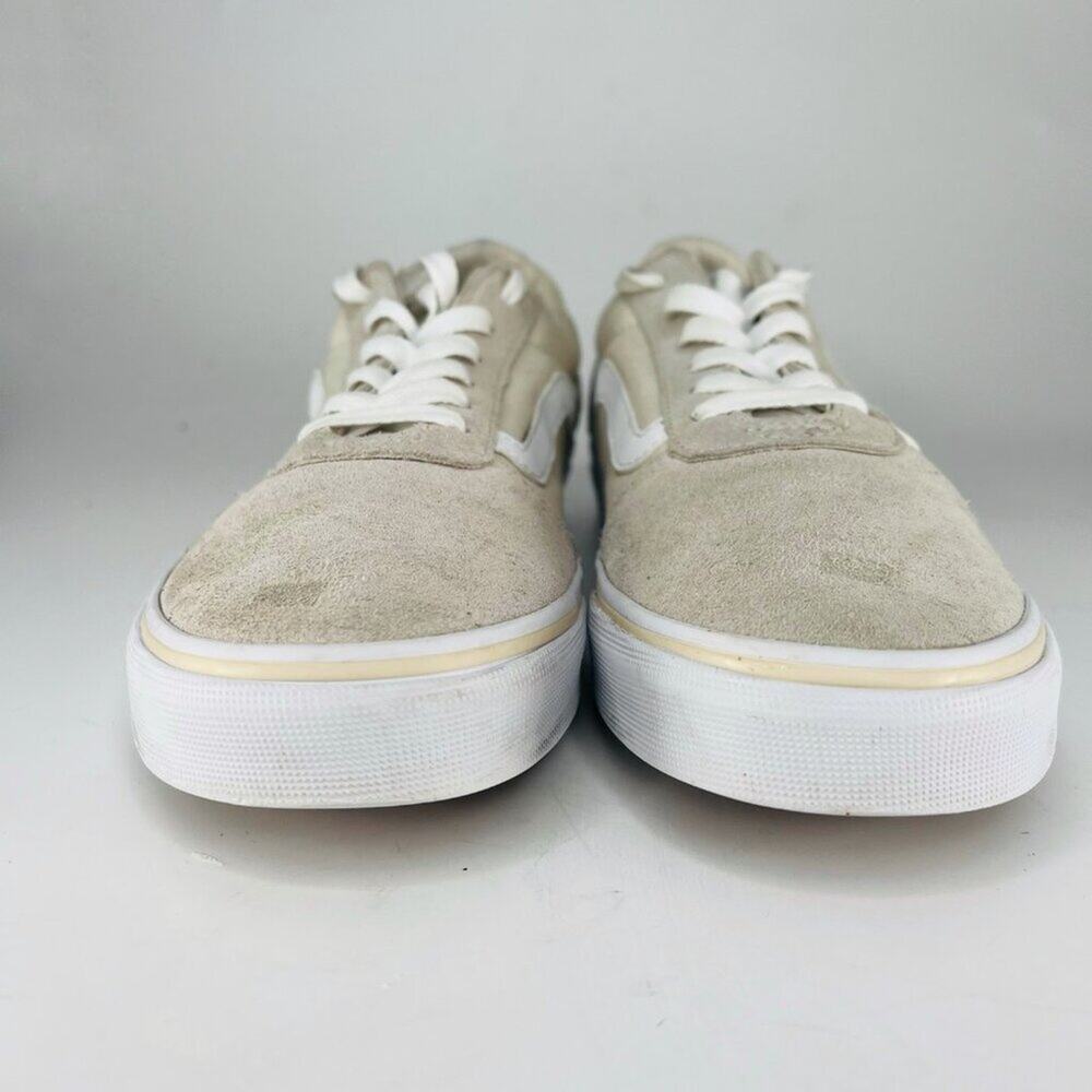 Vans Old Skool Canvas Suede Low Top Skate Sneakers Shoes Beige Grey Women 8.5 - Picture 2 of 13